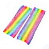 Abberrki Womens Rainbow Fishnet Mesh Fingerless Wrist Gloves Neon Cosplay Wedding Costume Accessory (Rainbow # 2) view 2