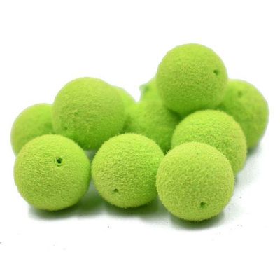 30pcs 12mm Smell Carp Fishing Bait Boilies Eggs / 4 Flavors Floating Ball Beads Feeder Artificial Carp Baits Lure (Green-Apple12mm)