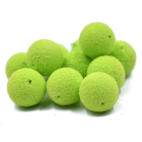 30pcs 12mm Smell Carp Fishing Bait Boilies Eggs / 4 Flavors Floating Ball Beads Feeder Artificial Carp Baits Lure (Green-Apple12mm)