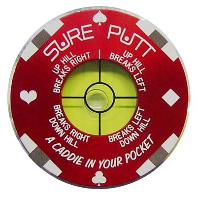 Sure Putt Pro - Golf Putting Aid & Green Reader - Red Poker Chip