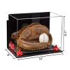 Better Display Cases Acrylic Base and Wall Mountball Catchers Glove Display Case with Mirror Case, Red Risers, Clear Base and Wall Mount (A011/V16) view 2