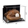 Better Display Cases Acrylic Base and Wall Mountball Catchers Glove Display Case with Mirror Case, Silver Risers, Clear Base and Wall Mount (A011/V16) view 2