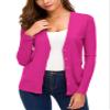 EXCHIC Women's Lightweight Long Sleeve Cardigan Sweaters Classic Button Open Front Knit Sweater with Pockets(Rose, X-Large) view 1