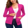 EXCHIC Women's Lightweight Long Sleeve Cardigan Sweaters Classic Button Open Front Knit Sweater with Pockets(Rose, X-Large) view 3