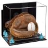 Better Display Cases Acrylic Base and Wall Mountball Catchers Glove Display Case with Mirror Case, Light Blue Risers, Clear Base and Wall Mount (A011/V16) view 1