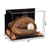 Better Display Cases Acrylic Base and Wall Mountball Catchers Glove Display Case with Mirror Case, Orange Risers, Clear Base and Wall Mount (A011/V16) view 2