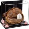 Better Display Cases Acrylic Base and Wall Mountball Catchers Glove Display Case with Mirror Case, Pink Risers, Clear Base and Wall Mount (A011/V16) view 1