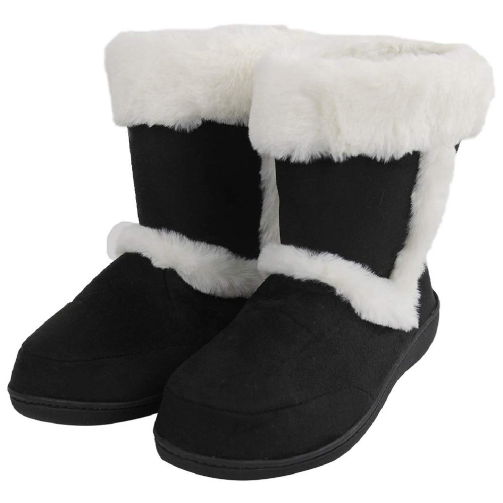 Home Slipper Men's Slippers Boots,Super Soft Memory Foam Cozy Slippers Anti-Slip Indoor Outdoor Casual Booties Slipper Shoes,Black,US 9/10