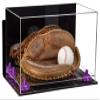 Better Display Cases Acrylic Base and Wall Mountball Catchers Glove Display Case with Mirror Case, Purple Risers, Clear Base and Wall Mount (A011/V16) view 1