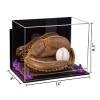 Better Display Cases Acrylic Base and Wall Mountball Catchers Glove Display Case with Mirror Case, Purple Risers, Clear Base and Wall Mount (A011/V16) view 2