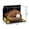 Better Display Cases Acrylic Base and Wall Mountball Catchers Glove Display Case with Mirror Case, Yellow Risers, Clear Base and Wall Mount (A011/V16) view 2