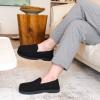 DL Men's Memory Foam Moccasin Slippers Breathable Moccasin Slippers Micro Wool House Shoes Anti-Slip Sole Indoor Outdoor, Black, 10 view 2