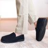 DL Men's Memory Foam Moccasin Slippers Breathable Moccasin Slippers Micro Wool House Shoes Anti-Slip Sole Indoor Outdoor, Navy, 8 view 2