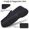 DL Men's Memory Foam Moccasin Slippers Breathable Moccasin Slippers Micro Wool House Shoes Anti-Slip Sole Indoor Outdoor, Navy, 8 view 4