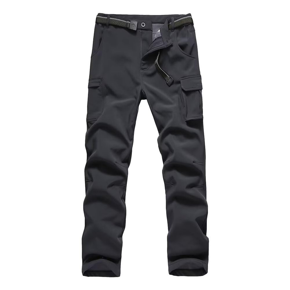 JOMLUN Boy's Fleece Lined Hiking Pants Waterproof Windproof Warm Soft Shell Outdoor Cargo Pants Snow Ski Walking Trousers