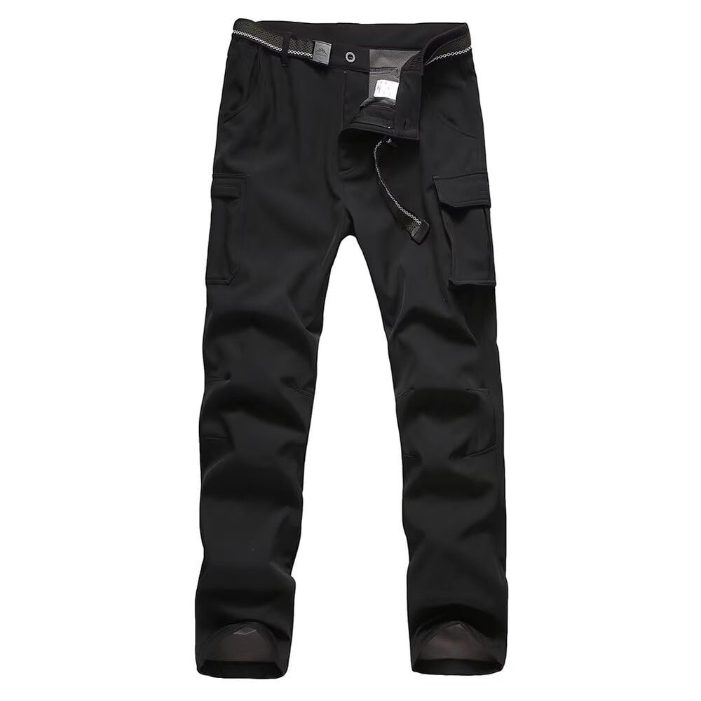JOMLUN Boy's Fleece Lined Hiking Pants Waterproof Windproof Warm Soft Shell Outdoor Cargo Pants Snow Ski Walking Trousers