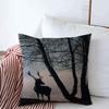 Decorative Linen Throw Pillow Covers Buck Antler Deer Adirondack Nature Tree Archery Big Black Hunting 18" x 18" Square Cushion Case for Home Decor view 1