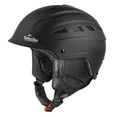 TurboSke Ski Helmet, Snowboard Helmet, Snow Sports Helmet for Men Women and Youth (Black, S)
