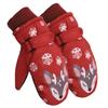 Kids Boys Girls Ski Gloves Warm Waterproof Snow Cycling Riding Toddlers Mittens (Red) view 2