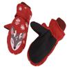 Kids Boys Girls Ski Gloves Warm Waterproof Snow Cycling Riding Toddlers Mittens (Red) view 3