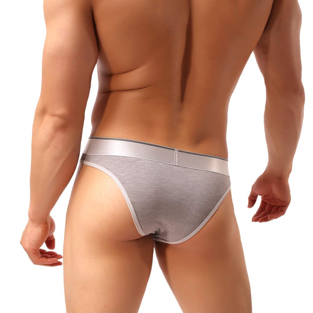 60S Lenzing Modal Bikini Big Pouch Briefs (X-Large / 31.5'', Gray)