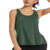 Muzniuer Womens Workout Tank Tops-Open Back Yoga Tank Tops Running Activewear Loose Fit Soft Shirts for Women Green S view 3
