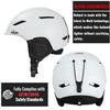 TurboSke Ski Helmet, Snowboard Helmet Snow Sports Helmet, Audio Compatible Helmet for Men, Women and Youth (L, White) view 2
