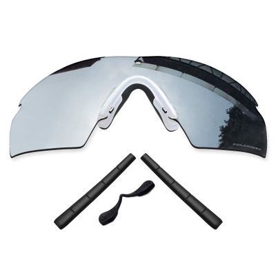 TheSturdy Polarized Stamped Lenses Replacement & Rubber Kits for Oakley Si M Frame 2.0 - Chrome HD Polarized