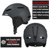 TurboSke Ski Helmet, Snowboard Helmet Snow Sports Helmet, Audio Compatible Helmet for Men, Women and Youth (S, Black) view 2