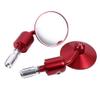 7/8 Inch Round Motorcycle Mirror, Adjustable Wide Angle Handlebar Reflector, Red, Foldable Design for 22mm Bars view 3