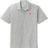 Breast Cancer Sequins Pink Ribbon Pocket Tri Blend Polo Light Grey 3X view 1