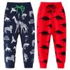 Qin.Orianna Little Boys Cartoon Pattern Cotton Drawstring Elastic Sweatpants Sport Jogger Pants with Pocket view 3