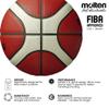 Molten BG3800 Basketball, Indoor, FIBA Approved, Composite Leather, Size 7, Suitable for Boys Age 14 & Adult, Orange/Ivory view 3