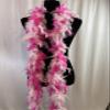 Flydreamfeathers 40 Gram 72" Long, Turkey Chandelle Feather Boa, Dancing Wedding Crafting Party Dress Up, Halloween Costume Decoration(white w/candy pink) view 2