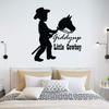 Giddy Up Little Cowboy Quote Quotes Decals for Boys Bedroom / Cowboys Hat Boots Boys Boy Childrens Toddlers Bedrooms art vinyl stickers decor / Country Look Horses Horse Animal Love Size 40x40 inch view 1