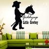 Giddy Up Little Cowboy Quote Quotes Decals for Boys Bedroom / Cowboys Hat Boots Boys Boy Childrens Toddlers Bedrooms art vinyl stickers decor / Country Look Horses Horse Animal Love Size 40x40 inch view 2