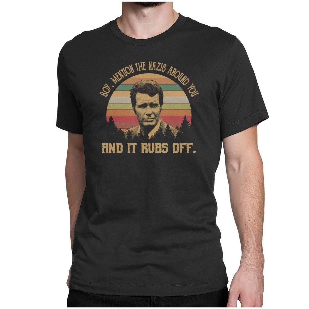 BOY Mention The Nazis Around You and IT RUBS Off - Vintage Retro T-Shirt Mens/Black/ 3XL