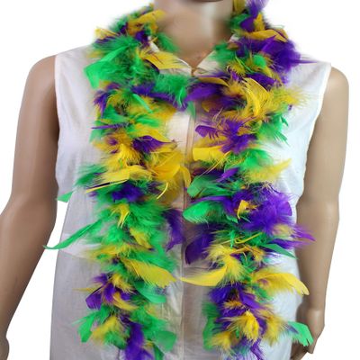 Flydreamfeathers Great for Party, Wedding, Halloween Costume, Christmas Tree, Decoration (Mardi Gras(yellow, purple, green))