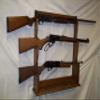 3 Gun Rack for Wall, Mantle, Trade Show - Walnut Finish view 2