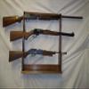 3 Gun Rack for Wall, Mantle, Trade Show - Walnut Finish view 3