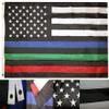Miami Wholesale 3x5 USA Thin Red Blue Green Line Flag Grommets Police Fire Military Embroidered view 1