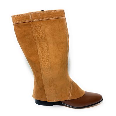 EL CHARRO Saddle Horse Short Chaps, POLAINAS Charras Cowboy Riding Chaps (TAN)