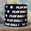 10 of Youth Size Play Ball Wristbands with Bats Silicone Wristbands view 3