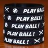 10 of Youth Size Play Ball Wristbands with Bats Silicone Wristbands view 4