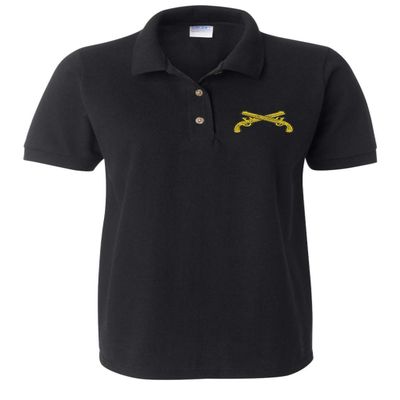 ALLNTRENDS Women's Polo T Shirt Military Police Embroidery Shirt (2XL, Black)