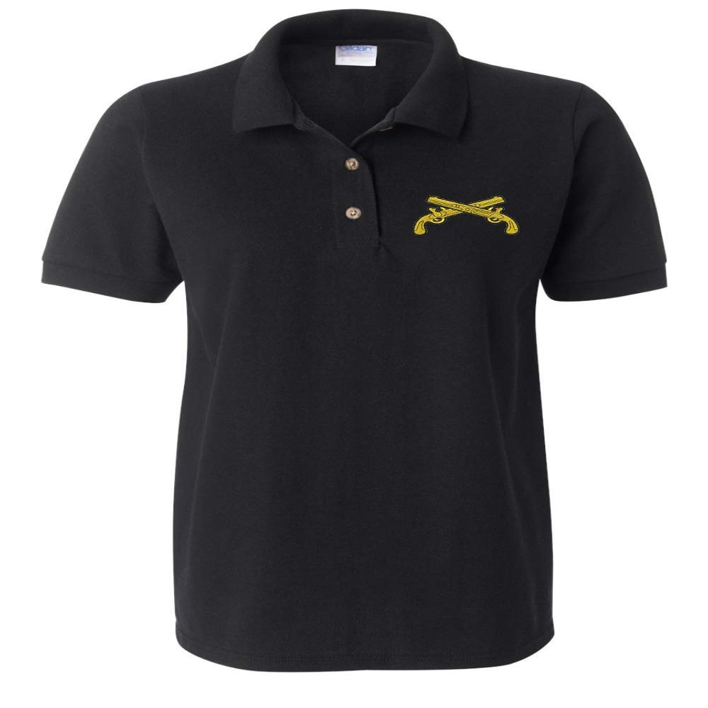 ALLNTRENDS Women's Polo T Shirt Military Police Embroidery Shirt (2XL, Black)