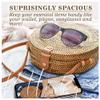 Ahtine Handwoven Round Rattan Bag for Women With Adjustable Strap Crossbody Straw Handbag (Tan) view 4