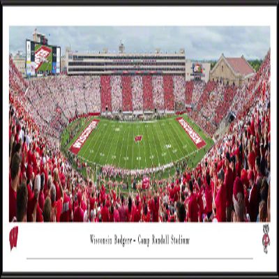 Wisconsin Badgers Football - 40.25x13.75-inch Standard Framed Print by Blakeway Panoramas