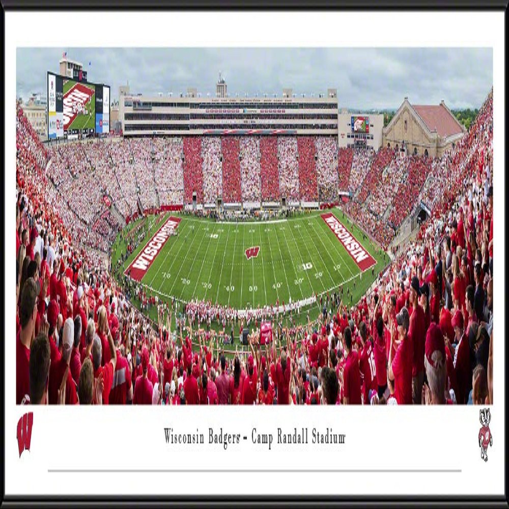 Wisconsin Badgers Football - 40.25x13.75-inch Standard Framed Print by Blakeway Panoramas