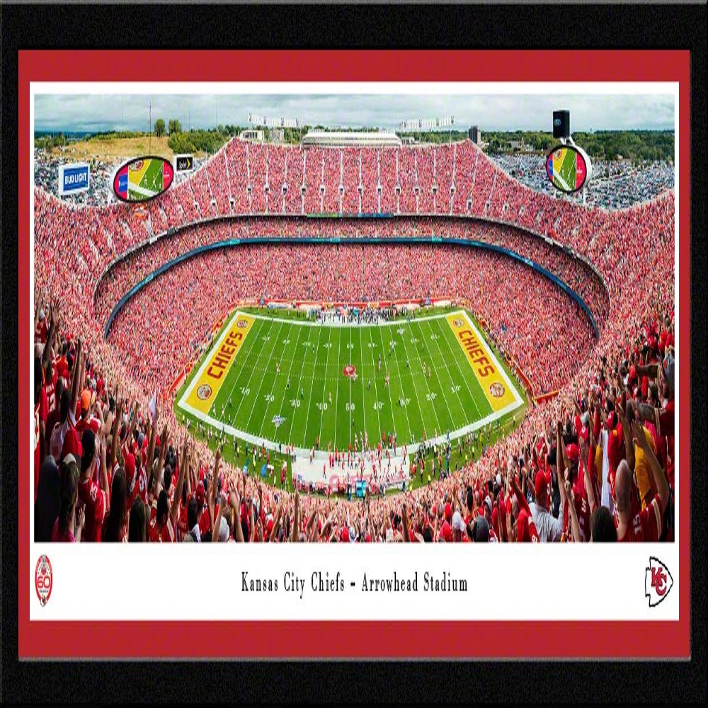 Kansas City Chiefs, 60 Seasons - 42x15.5-inch Single Mat, Select Framed NFL Picture by Blakeway Panoramas